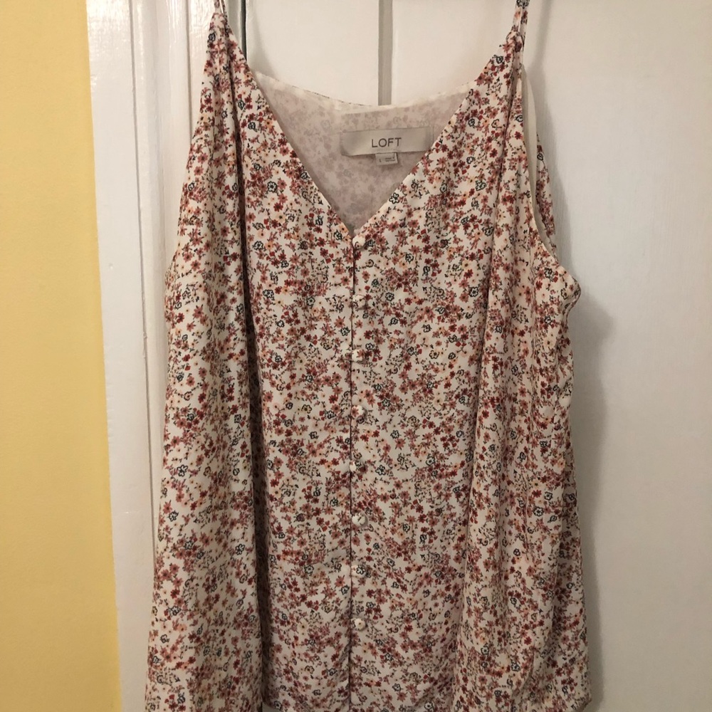 Button Strappy Cami, Summer Floral!